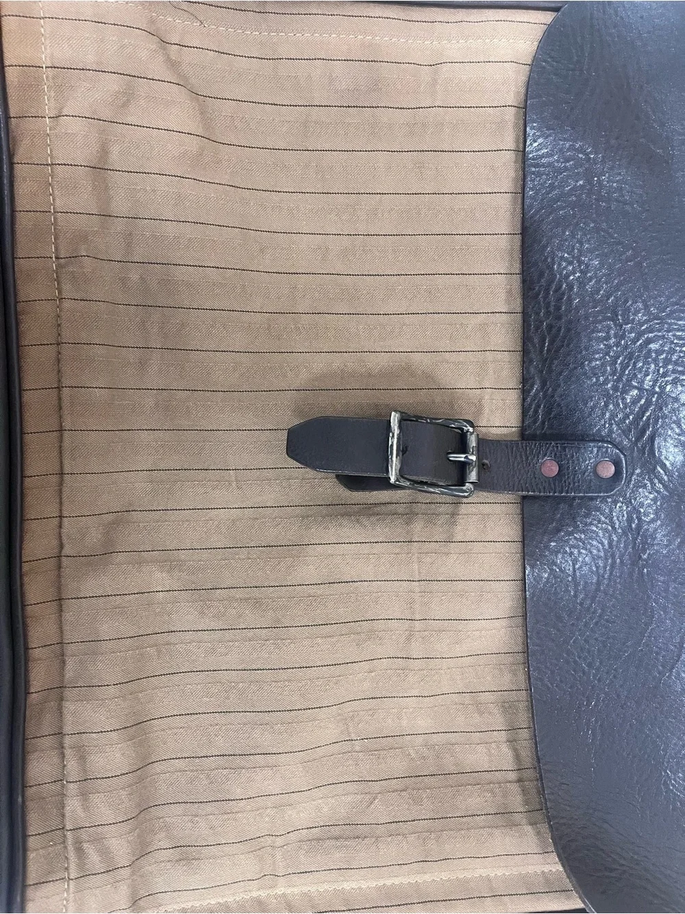 Ralph Lauren Brown Canvas with Dark Brown Leather Messenger Bag
